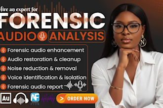 do forensic audio cleanup, editing, noise removal, voice detection and analysis