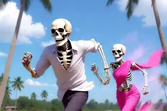 create viral dr data style ai viral skeleton animation shorts