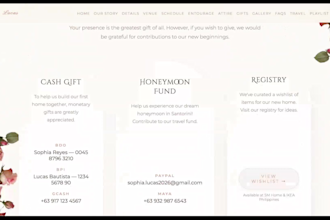 do custom wedding website