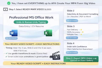 do professional ms office work and urdu roman typing