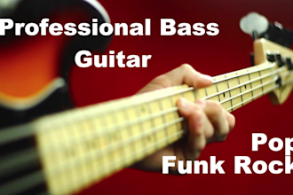 record professional bass guitar for your pop, rock or funk track