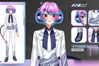 create custom live2d vtuber model, vrc avatar, vrchat avatar, live2d rigging