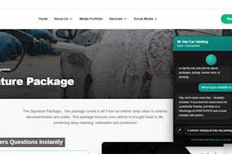 build car detailing website with ai booking chatbot