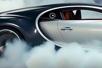 create cinematic photorealistic 3d car animation, cgi car chase and rendering