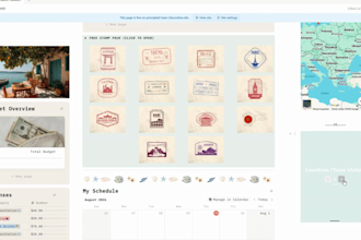 aesthetic notion travel planner and itinerary hub