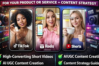 edit short ai ugc video ads for your product or service plus content strategy