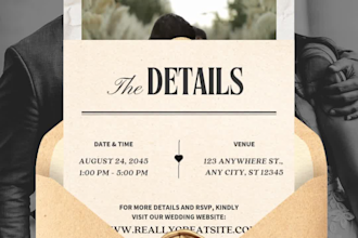 create an elegant animated wedding invitation video