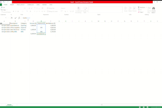 financial data entry with excel