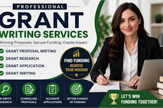 do grant proposal writing, grant research, grant application and grant writing