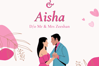 design elegant wedding, birthday, nikah and invitation cards