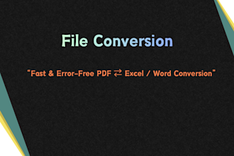 data entry, typing, copy paste work and transcription,exel