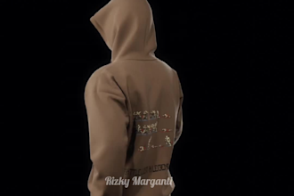 create 3d hoodie and t shirt mockup with turntable and walk animation
