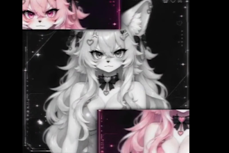 create a custom furry vtuber model with live2d rigging for vtube studio