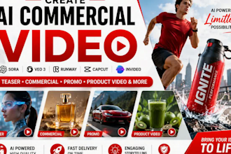 create ai commercial video sora veo 3 runway capcut invideo teaser