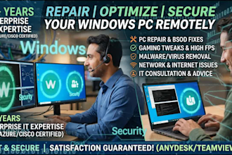 repair, optimize, and secure your windows PC or laptop remotely