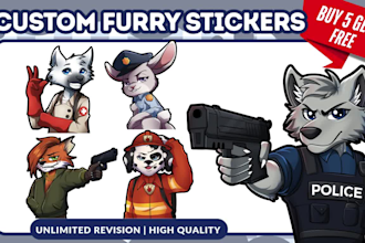 draw fursona furry stickers for telegram and discord