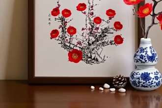 create a professional traditional chinese ink painting by a master artist