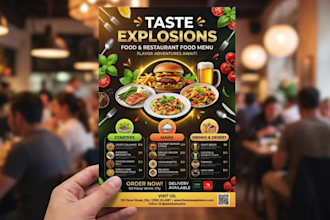 design a modern food menu flyer