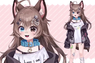 draw and rig quality live2d model vtuber model commission with facial tracking