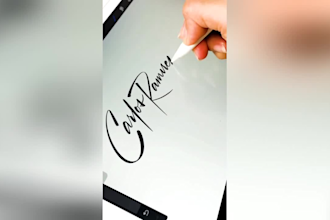 design a luxury handwritten signature logo and calligraphy signature