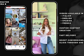 create ugc videos in 4 languages IT, es, fr, eng