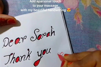 do beautiful handwriting letters note and thank you card