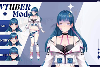 design and rig high quality live 2d vtuber model, 2d vtuber model, vtuber model