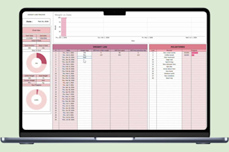 create custom excel planner for health, and daily tracking