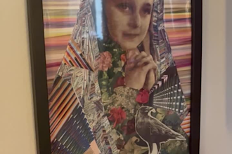 create and design a paper collage artwork