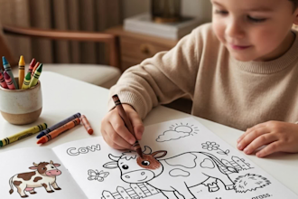 design printable farm animal coloring book for kids
