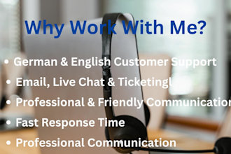 provide german and english support,live chat and ticketing