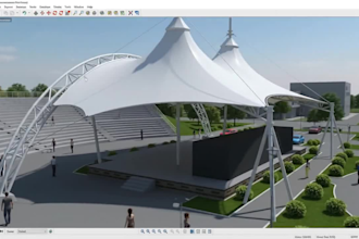 design your tensile fabric structures and steel structures projects
