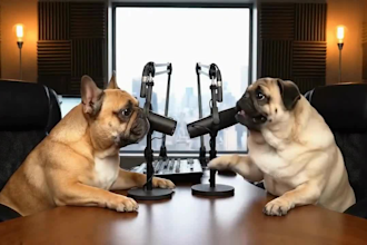 create a viral ai talking animal, ai podcast, and christmas pet video