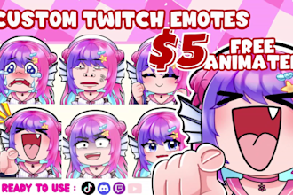 draw twitch emotes badges animated emotes for twitch and vtuber stream