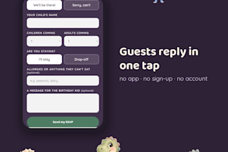 build a custom rsvp website for your baby shower or kids birthday