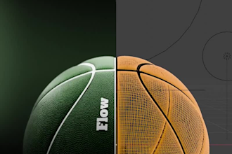 do custom 3d football, soccer ball, volleyball model, rendering, and animation