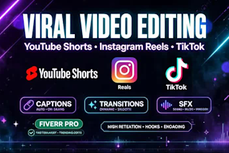 do viral video editing for youtube shorts tiktoks instagramv