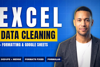 do excel data cleaning and formatting plus google sheets automation