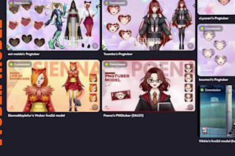 custom vtuber model, live2d rigging, 3d vtuber, vtube studio setup and PSD