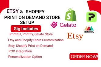 setup shopify etsy print on demand store printify gelato listings