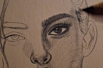 create a hand drawn pencil portrait sketch