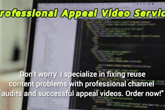 create professional youtube reused content appeal video