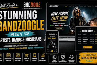 build a stunning bandzoogle website for artists bands and musicians website