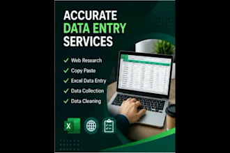 accurate data entry, copy paste, web research