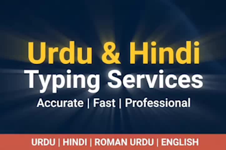 do professional urdu hindi typing and transcription