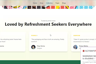 build a modern juice shop or cold drink website