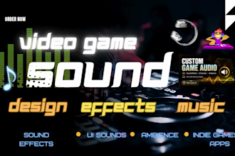 create game sound effects, game audio, ui sounds, sfx and sound design