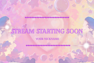 design animated cozy cute twitch stream package and overlays
