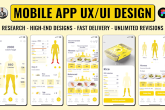 design modern mobile app UI UX for ios and android in figma