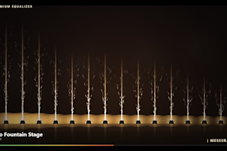 create a 3d music visualizer loop with digital equalizers for your song